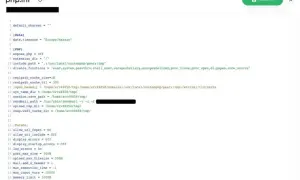 Konfiguracja php.ini z ustawieniami dla serwera, m.in. ścieżki, limity i opcje bezpieczeństwa.
