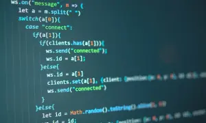 Kod obsługujący websocket. Sprawdza, czy klient jest połączony, wysyła komunikat "connected" i przypisuje ID.