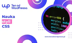 Nauka styli CSS. Kod z kolorami czcionki CSS, pokazujący reguły dla błędu 404.