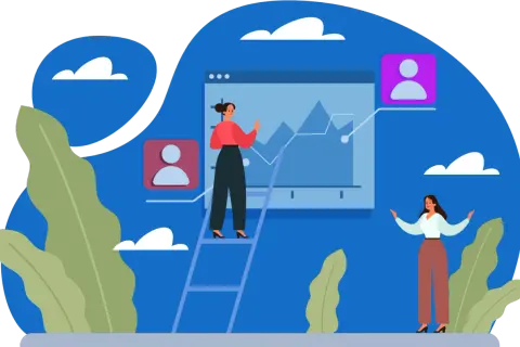 Kobiety analizują wykresy, by poprawić pozycjonowanie strony w Google. Poradnik SEO w praktyce.