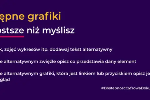 Dostępne grafiki to prostsze niż myślisz. Dodawaj tekst alternatywny do grafik, zdjęć, wykresów. Opisz co przedstawia element.