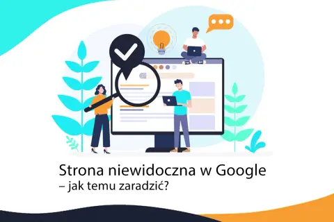 Ludzie analizują wyniki wyszukiwania na ekranie komputera, szukając odpowiedzi na pytanie: dlaczego moja strona nie jest widoczna w Google.