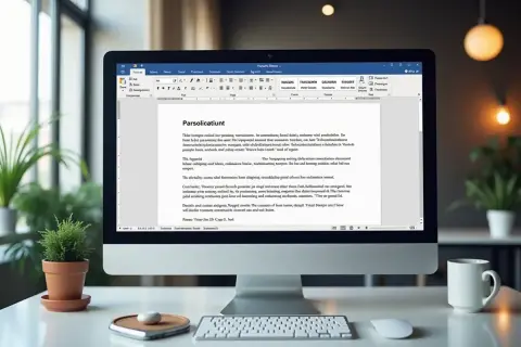 Jak zrobić akapit? Na ekranie komputera widać edytor tekstu z gotowym tekstem.