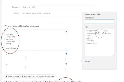Tworzenie formularza, dodawanie pola tekstowego z użyciem html label.