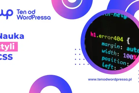 Nauka styli CSS. Kod z kolorami czcionki CSS, pokazujący reguły dla błędu 404.