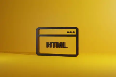 Trójwymiarowy suwak html na żółtym tle.
