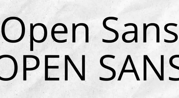 Dwie linie tekstu: "Open Sans" i "OPEN SANS". To popularna cyfrowa czcionka, znana ze swojej czytelności.