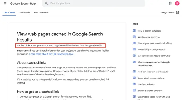 Zobacz, jak wyglądały strony w **google cache strony**. Pomocne, gdy strona nie działa.