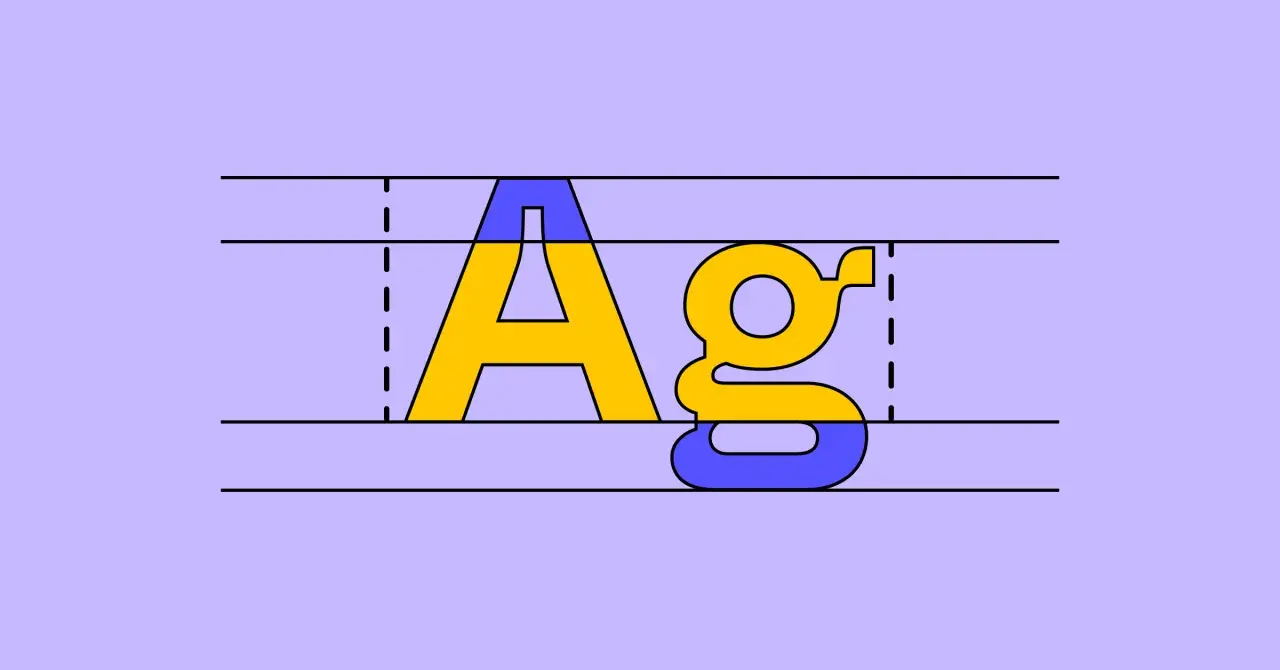 Litery "A" i "g" w stylu czcionki Arial, z górną częścią "A" i dolną częścią "g" w kolorze niebieskim, reszta żółta.