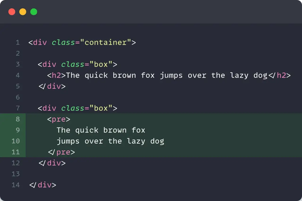Fragment kodu HTML z klasami
