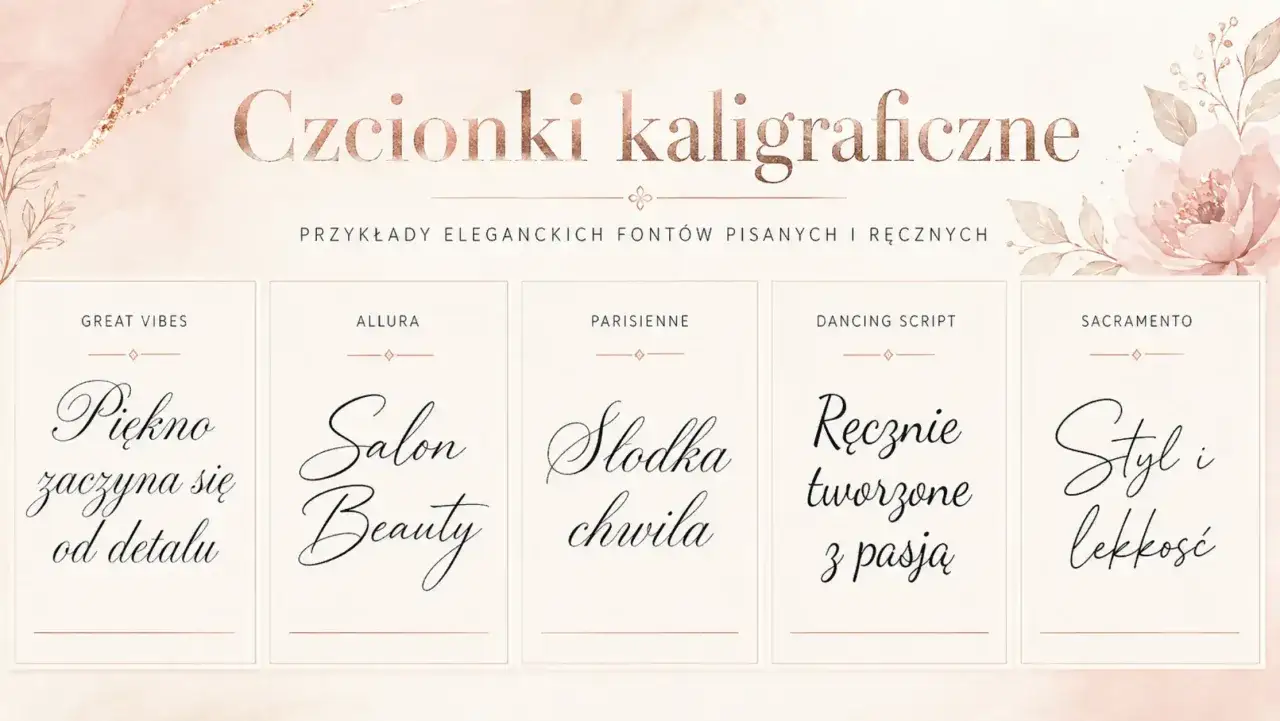Przykłady pięknych, kaligraficznych czcionek: