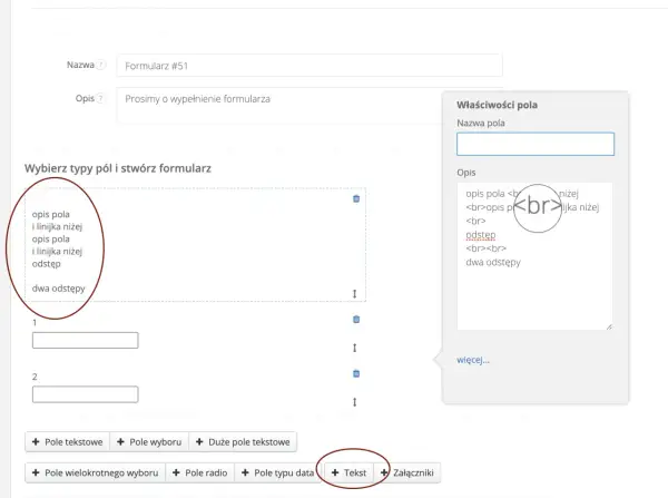 Tworzenie formularza, dodawanie pola tekstowego z użyciem html label.
