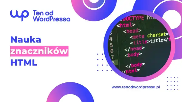 Nauka znaczników HTML. Kod źródłowy strony internetowej z widocznym indeksem górnym.